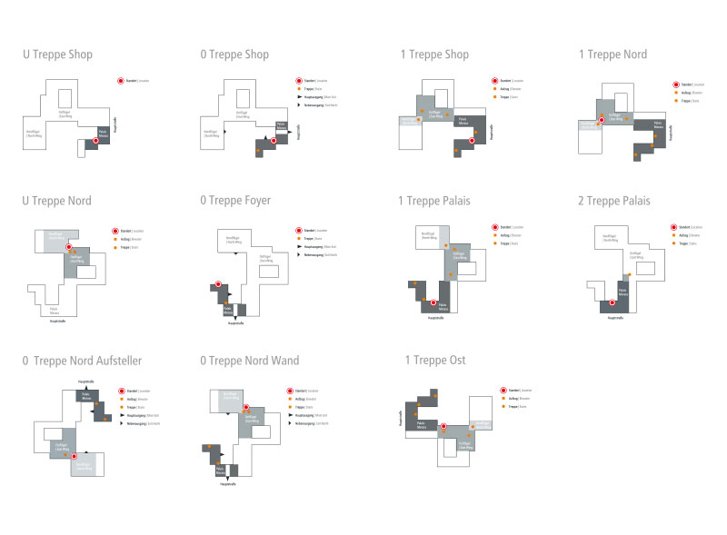 Standortpiktogramme Orientierungssystem