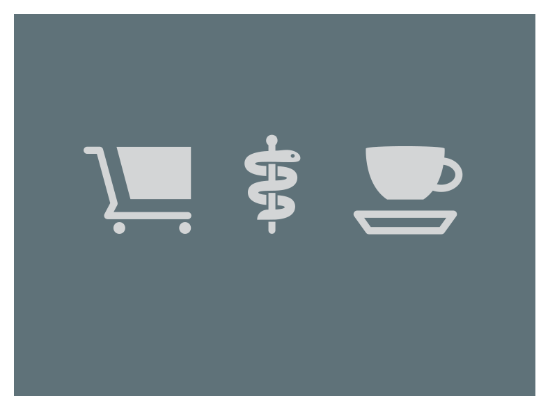 Piktogramme Einkaufszentrum