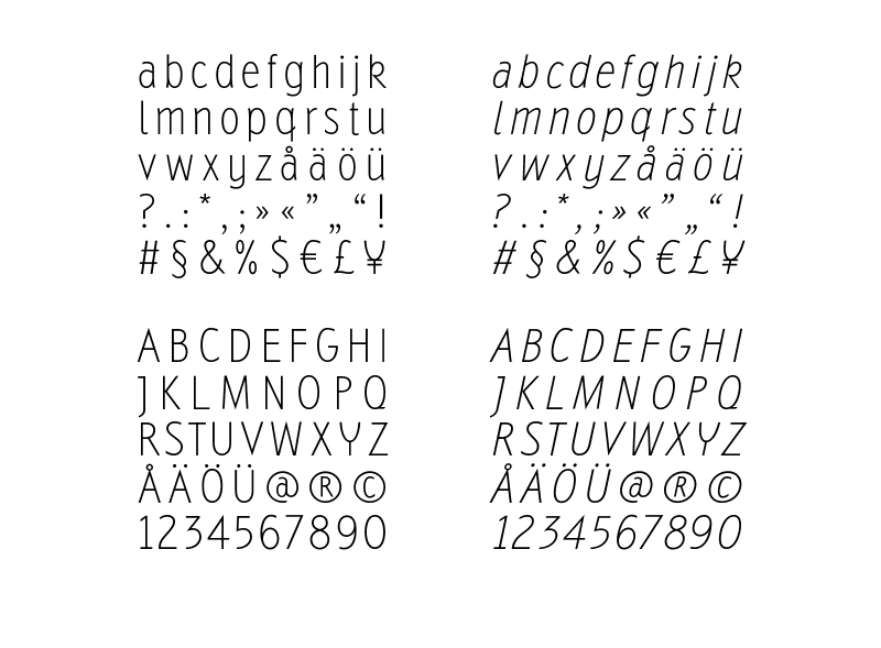 Schriftschnitt Debut light