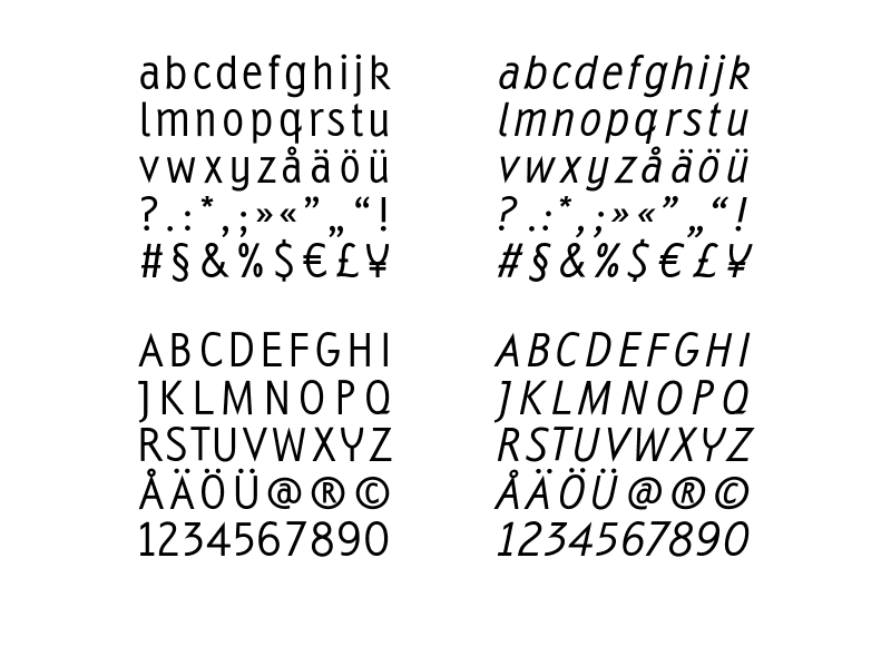Schriftschnitt Debut normal