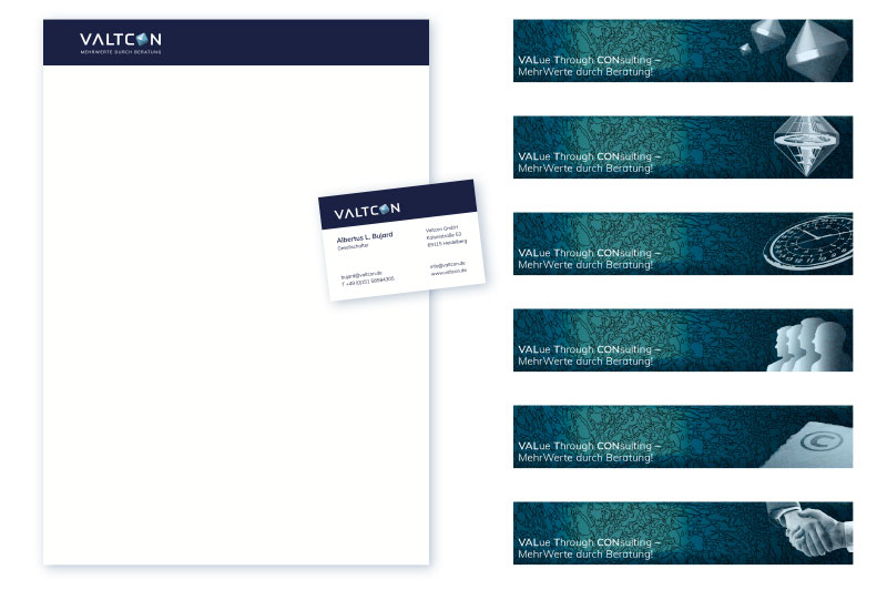 Valtcon Geschäftspapiere und Header